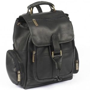 Claire Chase Black Leather Backpack
